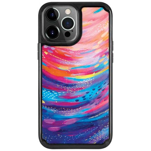 Rainbow Wave Brush Stroke by Etta Vee iPhone Cases
